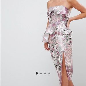 ASOS structured midi dress in floral print